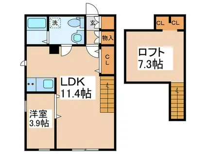 プリマ町田金森弐番館(1LDK/2階)の間取り写真