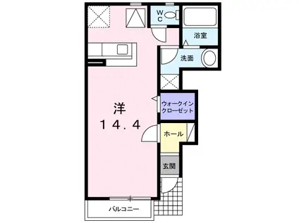 ラフィーネ関戸III(ワンルーム/1階)の間取り写真