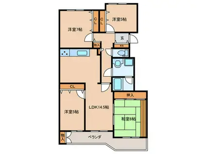 T′SGARDEN横浜反町(4LDK/4階)の間取り写真