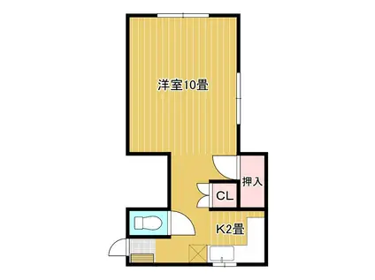 大黒谷ハイツ(1K/2階)の間取り写真