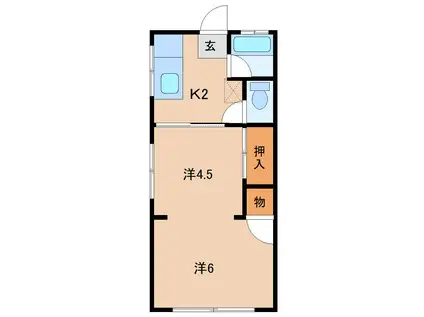 桜水ハイツ(2K/1階)の間取り写真