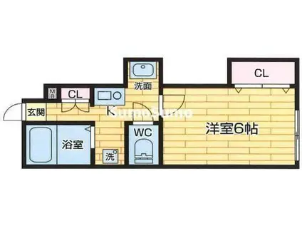 秋桜ハイツ(1K/1階)の間取り写真