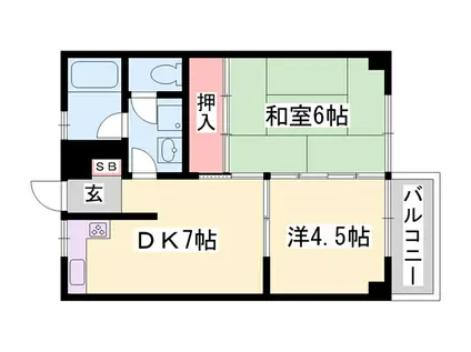 マンション大喜(2DK/3階)の間取り写真