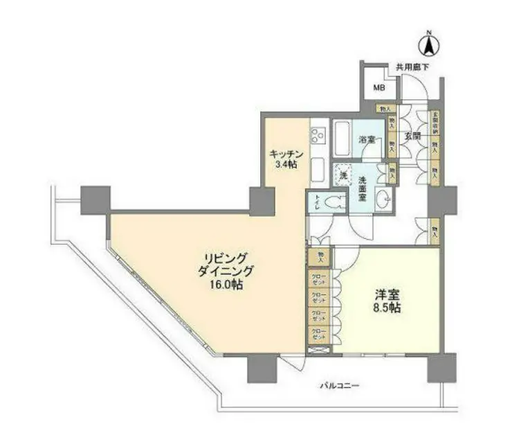 豊洲シエルタワー 8階階 間取り