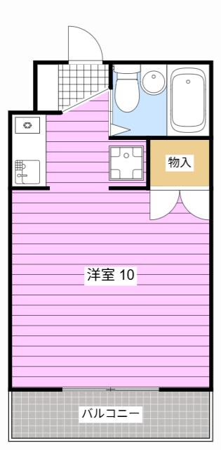サザンクロスII(ワンルーム/2階)の間取り写真