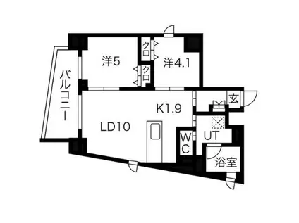 ポルタニグライースト(2LDK/7階)の間取り写真