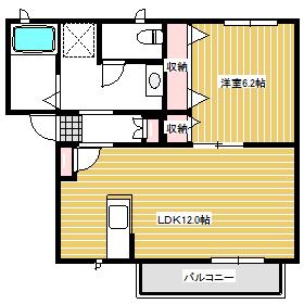 ノーベル海吉(1LDK/2階)の間取り写真
