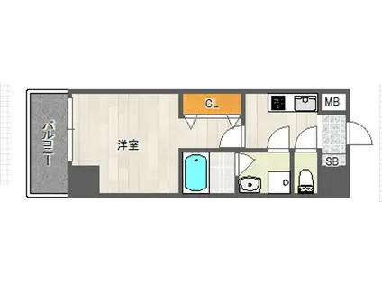 レクシア京橋DUO(1K/8階)の間取り写真