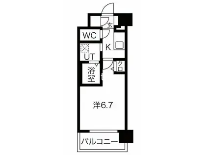 アクアプレイス京都西院II(1K/5階)の間取り写真