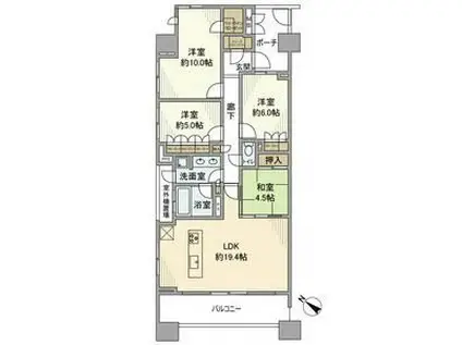 グランスイートブルーベイフロントタワー(4LDK/17階)の間取り写真