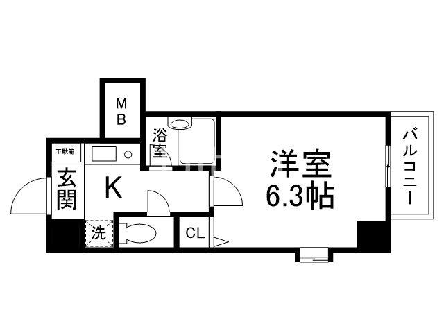 ベラジオ四条堀川(1K/7階)の間取り写真