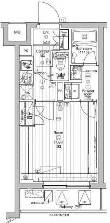 COURTYARD洗足 3階階 間取り