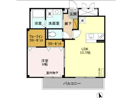 セレーノ・K(1LDK/2階)の間取り写真