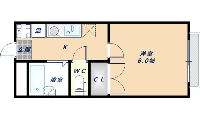 MOCヴィレッジ(1K/2階)の間取り写真