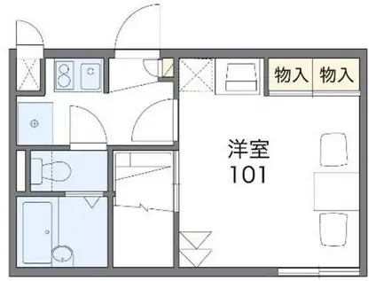 レオパレスウエストパレスI(1K/2階)の間取り写真