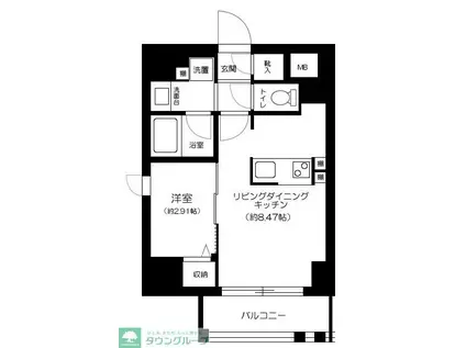GRANSITE千代田水道橋(1LDK/6階)の間取り写真