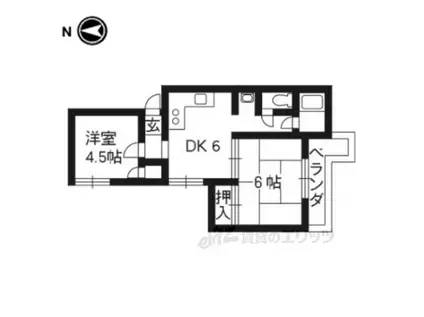 カサブランカ(2DK/2階)の間取り写真