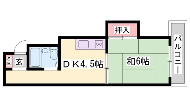 メゾンそれいゆ(1DK/7階)の間取り写真