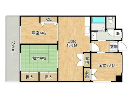 第17共立ビル(3LDK/5階)の間取り写真