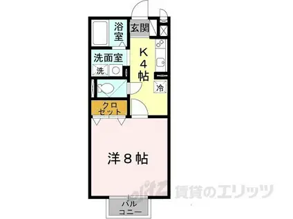 ピノカーサ(1K/2階)の間取り写真