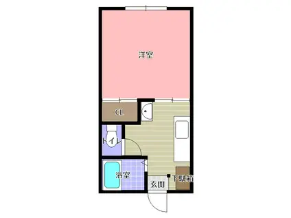 ロマーノ花園(1K/2階)の間取り写真