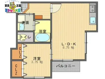 メルフィーズ(1LDK/1階)の間取り写真