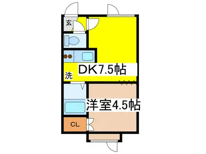 ドエルコンフォート(1DK/1階)の間取り写真