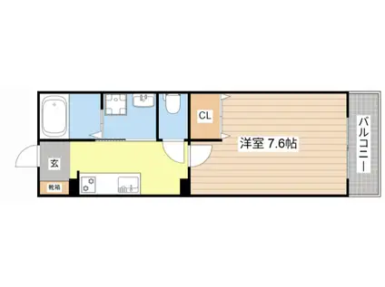 フォレナMII(1K/2階)の間取り写真