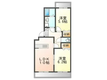 ラ・メゾンAOYAMA(2LDK/2階)の間取り写真