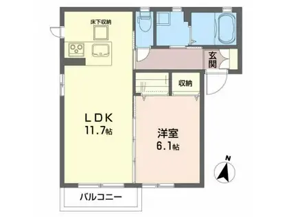 ジュネス キョウワ(1LDK/1階)の間取り写真