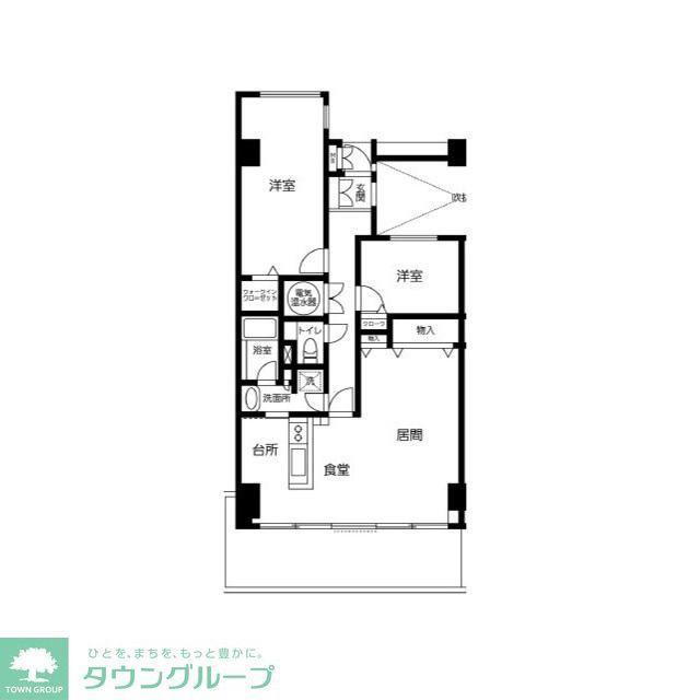 TLRレジデンス磯子駅前(2LDK/3階)の間取り写真