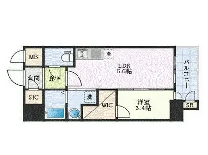 エステムコート名古屋新栄IVネスト(1DK/10階)の間取り写真