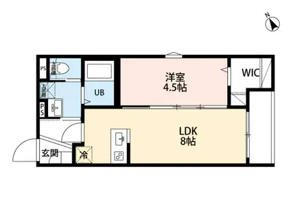 ラネージュ海老名(1LDK/1階)の間取り写真