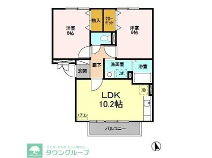 ハイライズ壱番館(2LDK/2階)の間取り写真