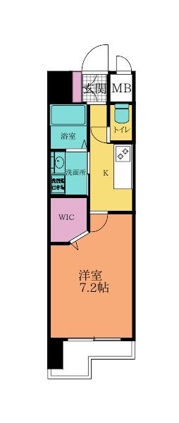 アクシオ片野(1K/8階)の間取り写真