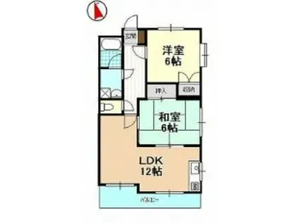 コスモスA(2LDK/3階)の間取り写真