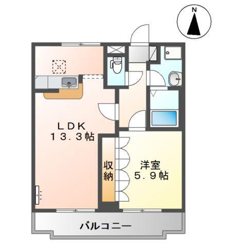 プランドールパピヨン(1LDK/1階)の間取り写真