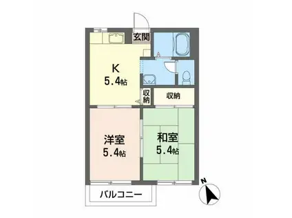 メゾン沢田II B(2K/1階)の間取り写真