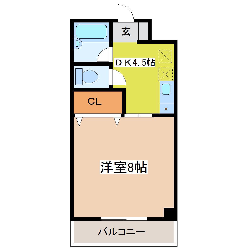 エルピソボニート(1DK/3階)の間取り写真
