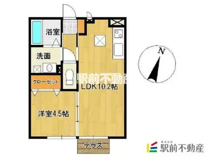 シャトー・カームA棟(1LDK/1階)の間取り写真