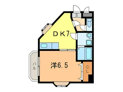 ベルシャンテ西明石I(1DK/4階)の間取り写真