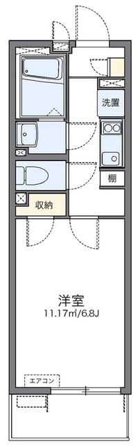 レオネクストカサミラII(1K/1階)の間取り写真