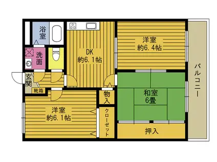 マンションルイージ(3DK/3階)の間取り写真