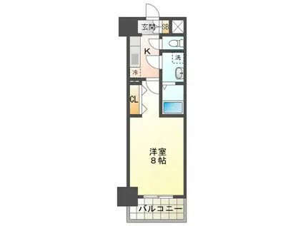 S-RESIDENCE四日市市堀木AMANTE(1K/9階)の間取り写真