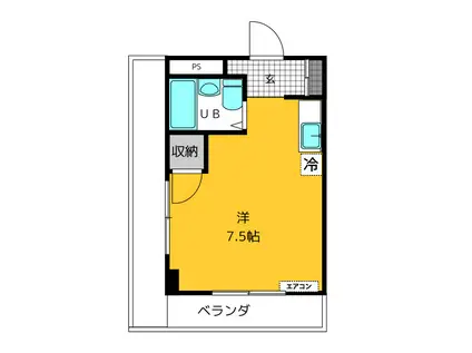 ソレイユ暁(ワンルーム/4階)の間取り写真