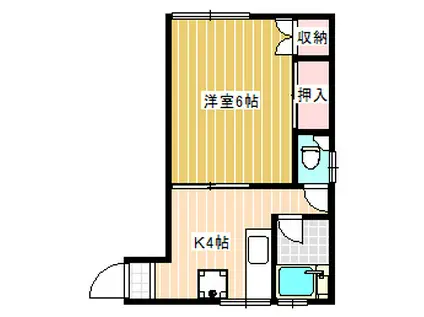 福寿ハウス(1K/2階)の間取り写真