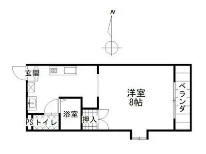 ブライトライツ高島(1K/2階)の間取り写真