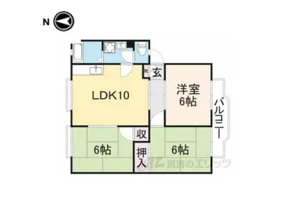 ウィンディア長村Ⅱ(3LDK/2階)の間取り写真