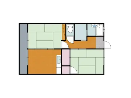 コーポショウサンII(2DK/2階)の間取り写真