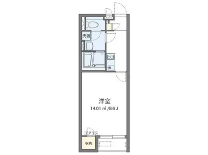 レオネクストキャトルセゾン(1K/1階)の間取り写真